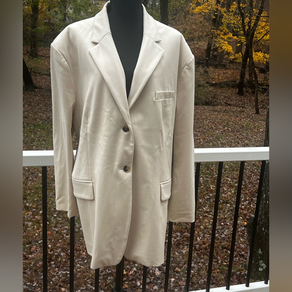 Banana Republic New light Beige Oversized Blazer Size X-LARGE - Picture 5 of 11